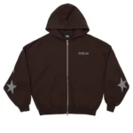 BOW CONSTELLATION ZIP HOODIE BLACKISH BROWN