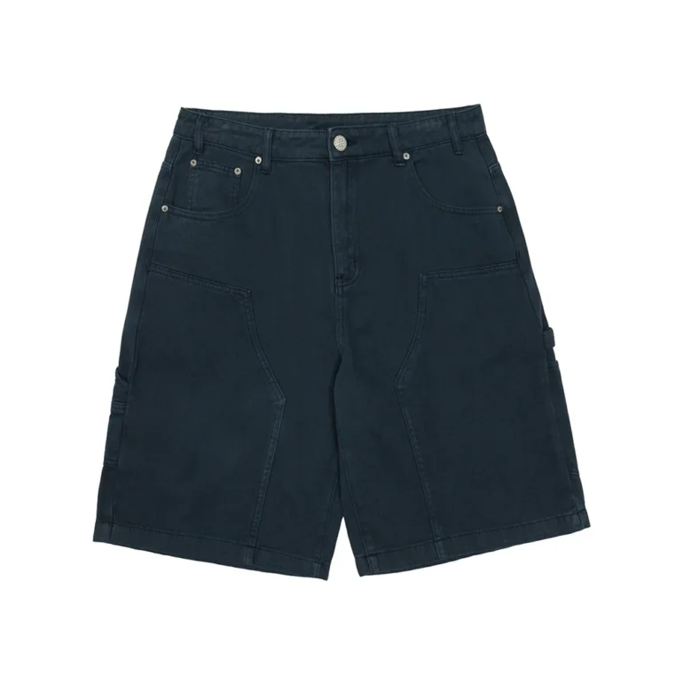 DOUBLE KNEE SHORTS DARK BLUE DENIM