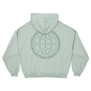 GLOBE HOODIE PALE GREEN