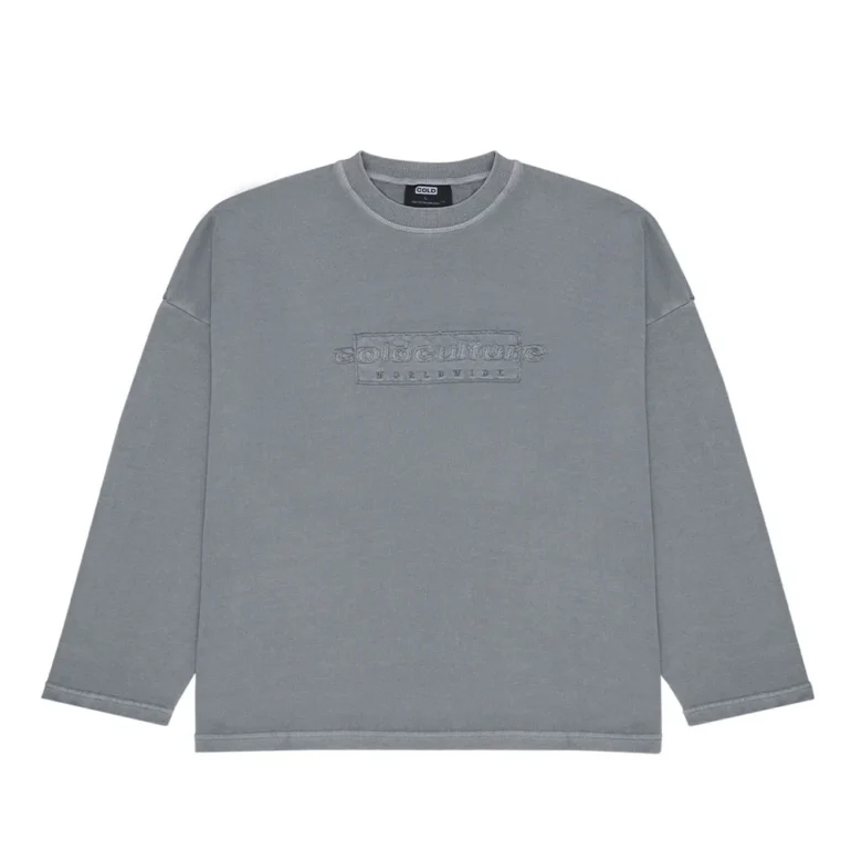 Ripped Box Logo Crewneck Dust Grey