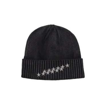 Stars Hem Beanie Acid Black