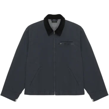 Work Zip Jacket Washed Black